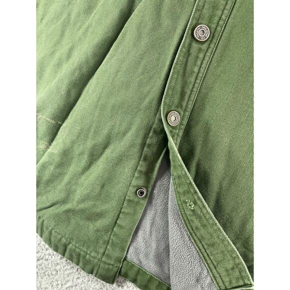 Duluth Trading Jacket Mens Large Green Canvas Fleeve Lined Warm Workwear Heavy - Picture 7 of 14
